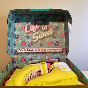 Candi Girl Yellow & Pink Kids Roller Skates - Life is Sweet Design